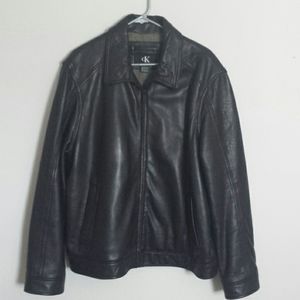 Calvin Klein Men's Large Leather Jacket